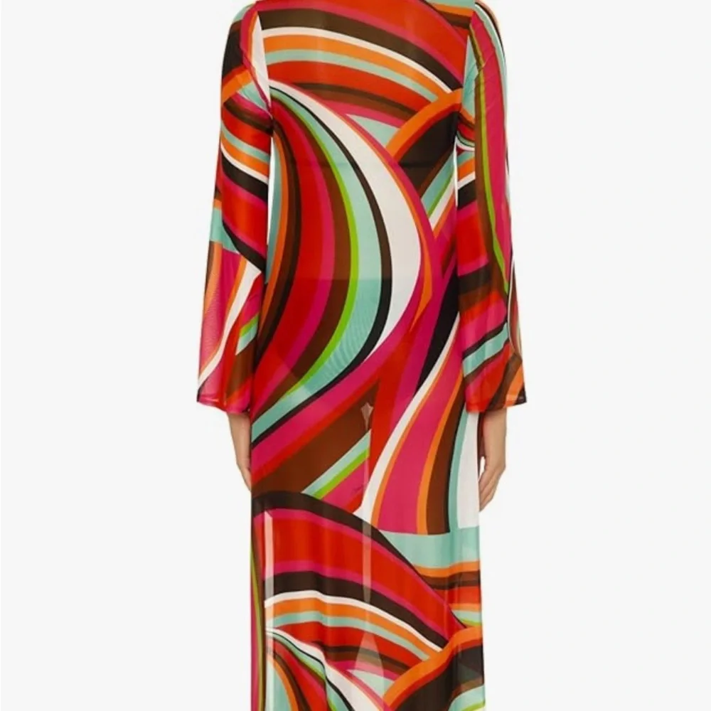 NWT Trina Turk Fontaine Mesh Maxi Dress Coverup Multicolor